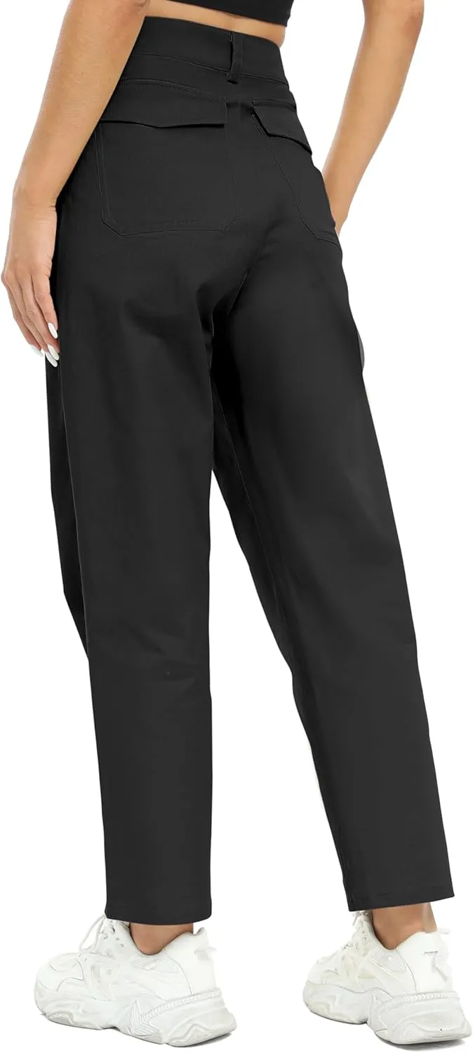Urban CoCo Women's High Waist Relaxed Fit Work Pants Casual Hiking Pants with Pockets