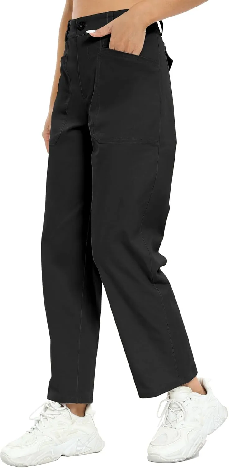 Urban CoCo Women's High Waist Relaxed Fit Work Pants Casual Hiking Pants with Pockets
