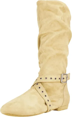 Urban Step Dance Line Shoes Suede Sole Boot Step Women Latin Dance Boots Salsa Shoe Long Warm Up Line Shoes West Coast Swing Dance Boots