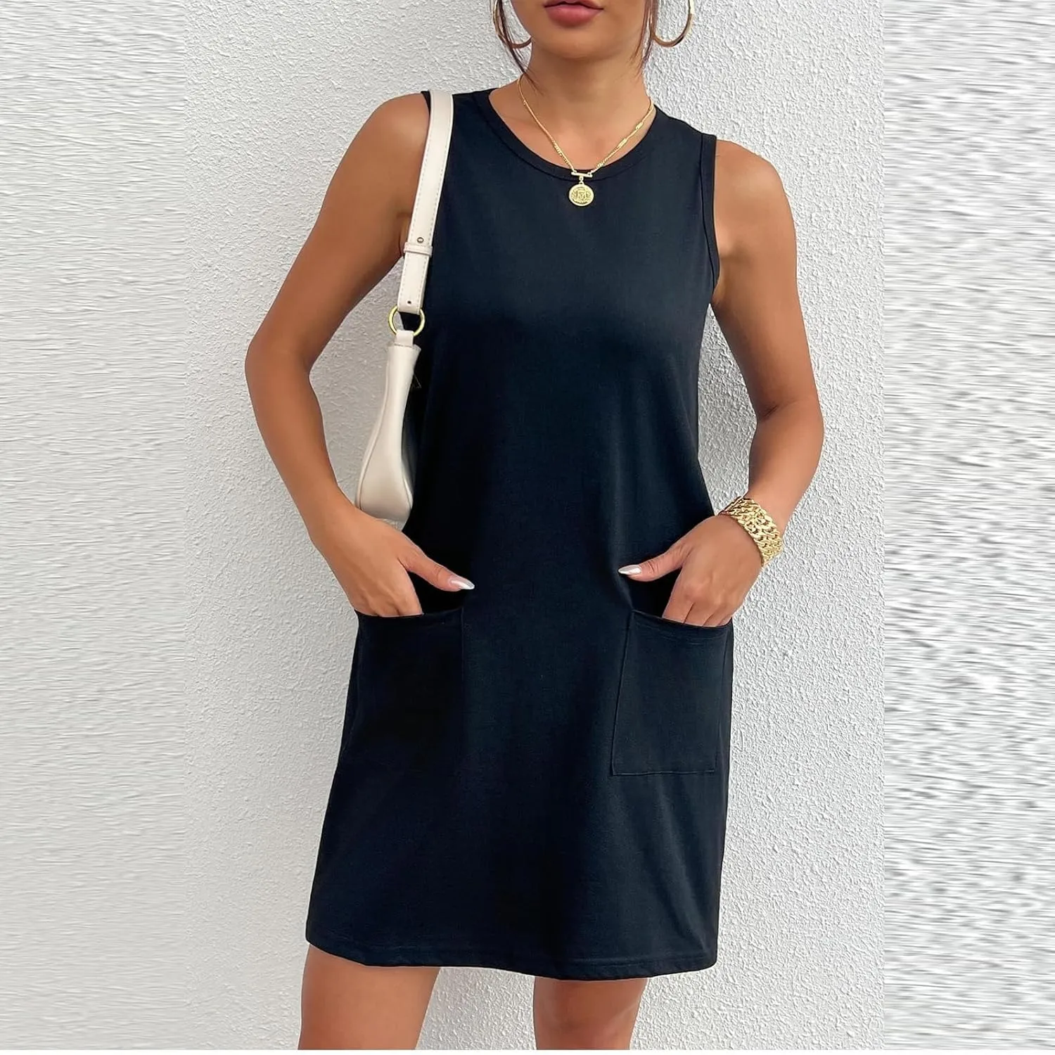 Vacation Casual Beach Sundresses for Women Solid Color Tank Micro 2025 Summer Sundresses Going Out Spring Sexy Summer