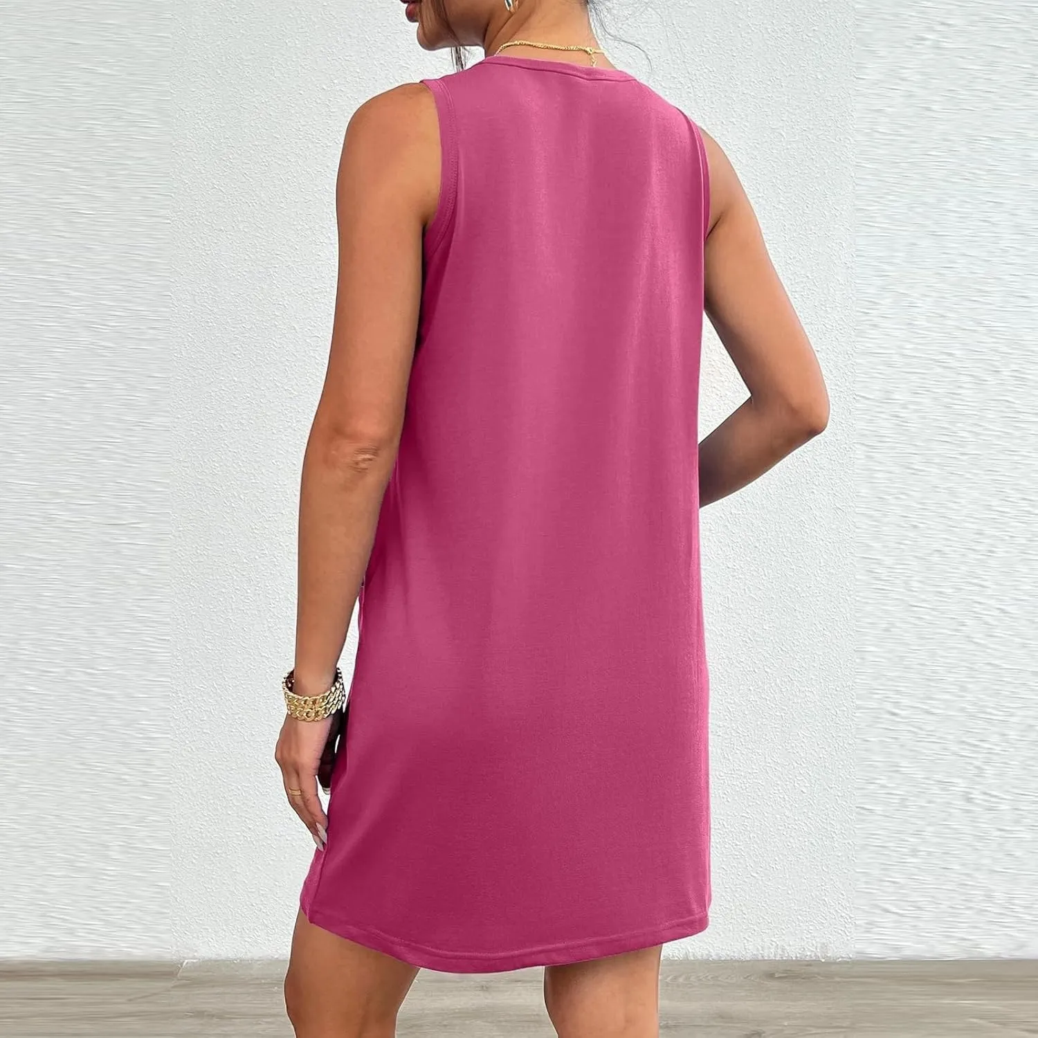 Vacation Trendy Casual Summer Sun Dresses for Women Tiny Solid Color Sporty Beach Sun Dresses Summer Party 2025 Tank