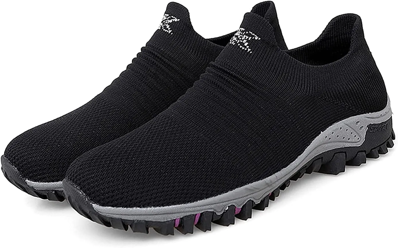 varskarc Women's Walking Shoes Slip on Sock Sneakers Non-Slip Breathe Running Shoes Lightweight Comfortable Casual Athletic Shoes