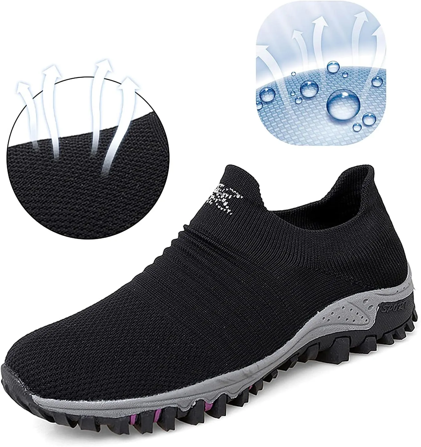 varskarc Women's Walking Shoes Slip on Sock Sneakers Non-Slip Breathe Running Shoes Lightweight Comfortable Casual Athletic Shoes
