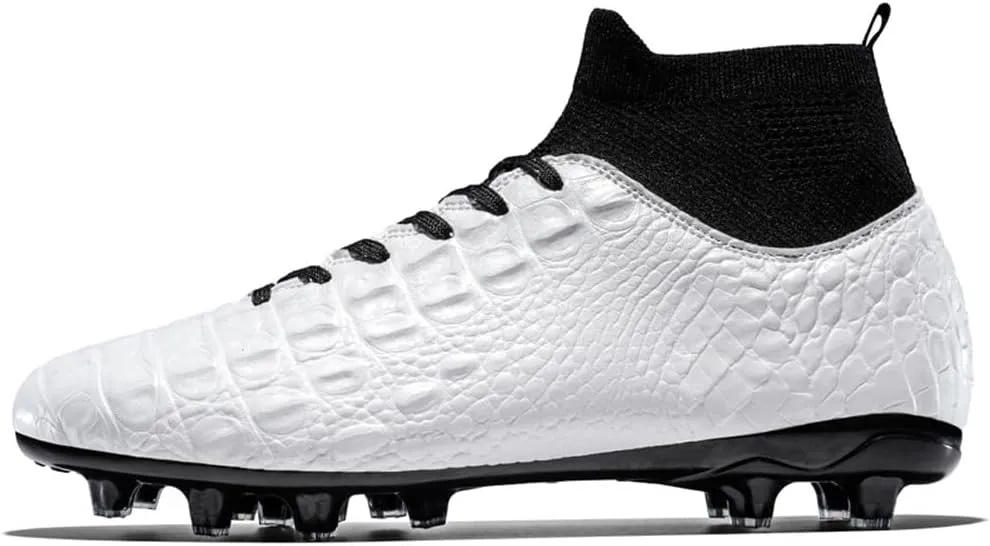 VAXAV Unisex's Fashion Sports High-Top FG Trainers Cleats Football Sneakers Long Studs AG Soccer Shoes