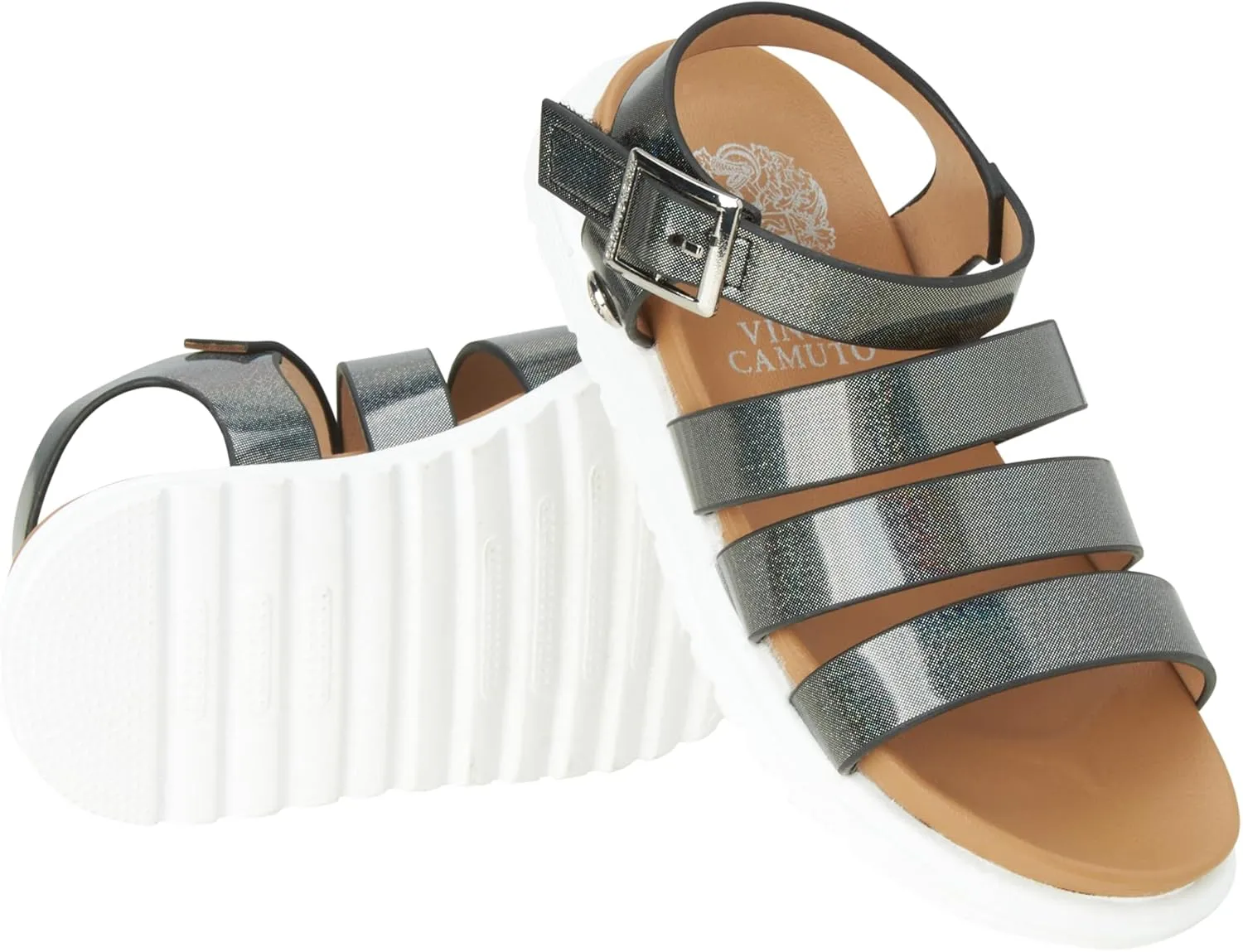 Vince Camuto Girls' Sandals - Open Toe Summer Dress Shoes Strappy Platform Sandals with Adjustable Ankle Strap