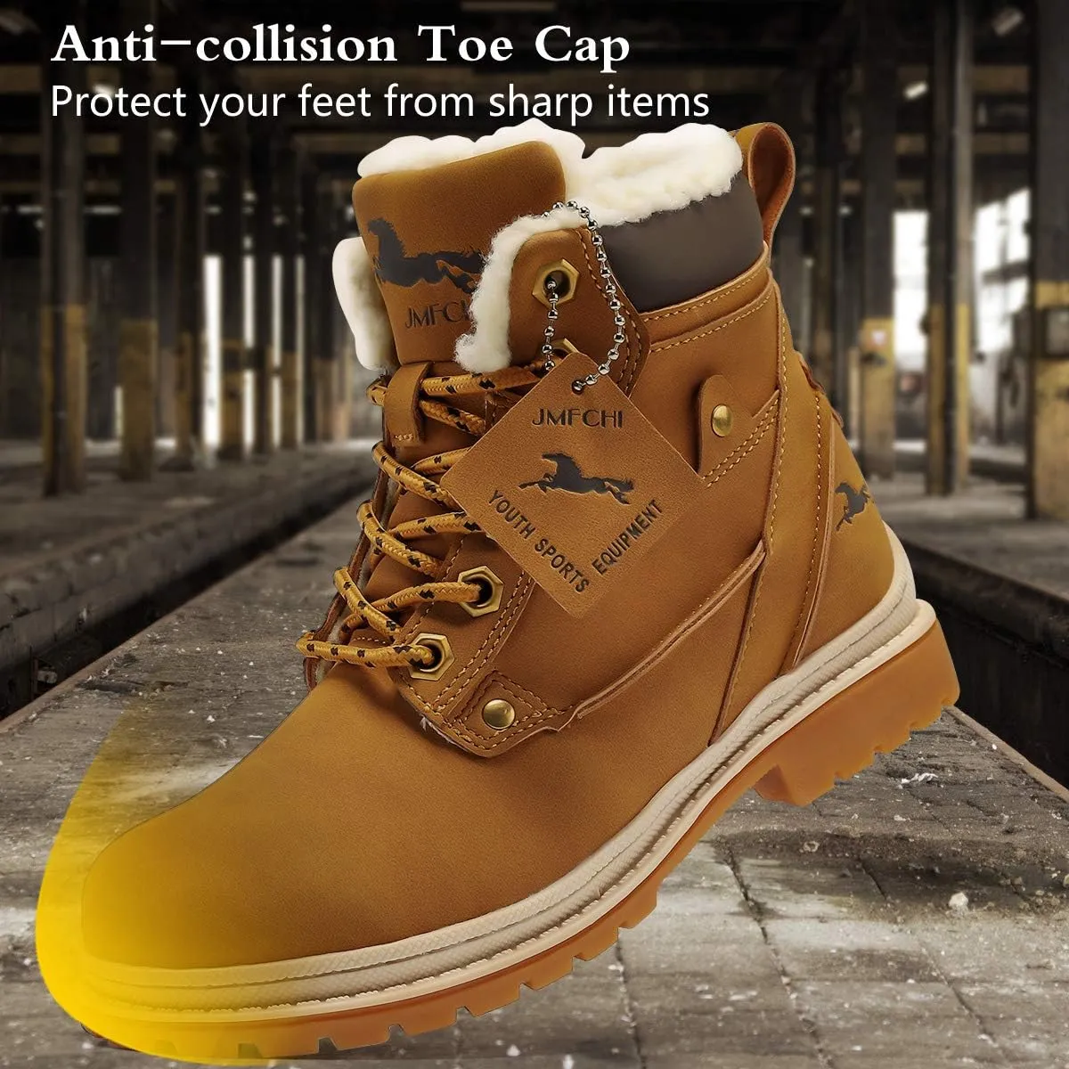 VITUOFLY Boys Hiking Boots Kids Hiking Shoes Girls Outdoor Warm Winter Snow Boots Adventure Trekking Shoes Anti-skid Sneakers Steel Buckle Durable Comfortable