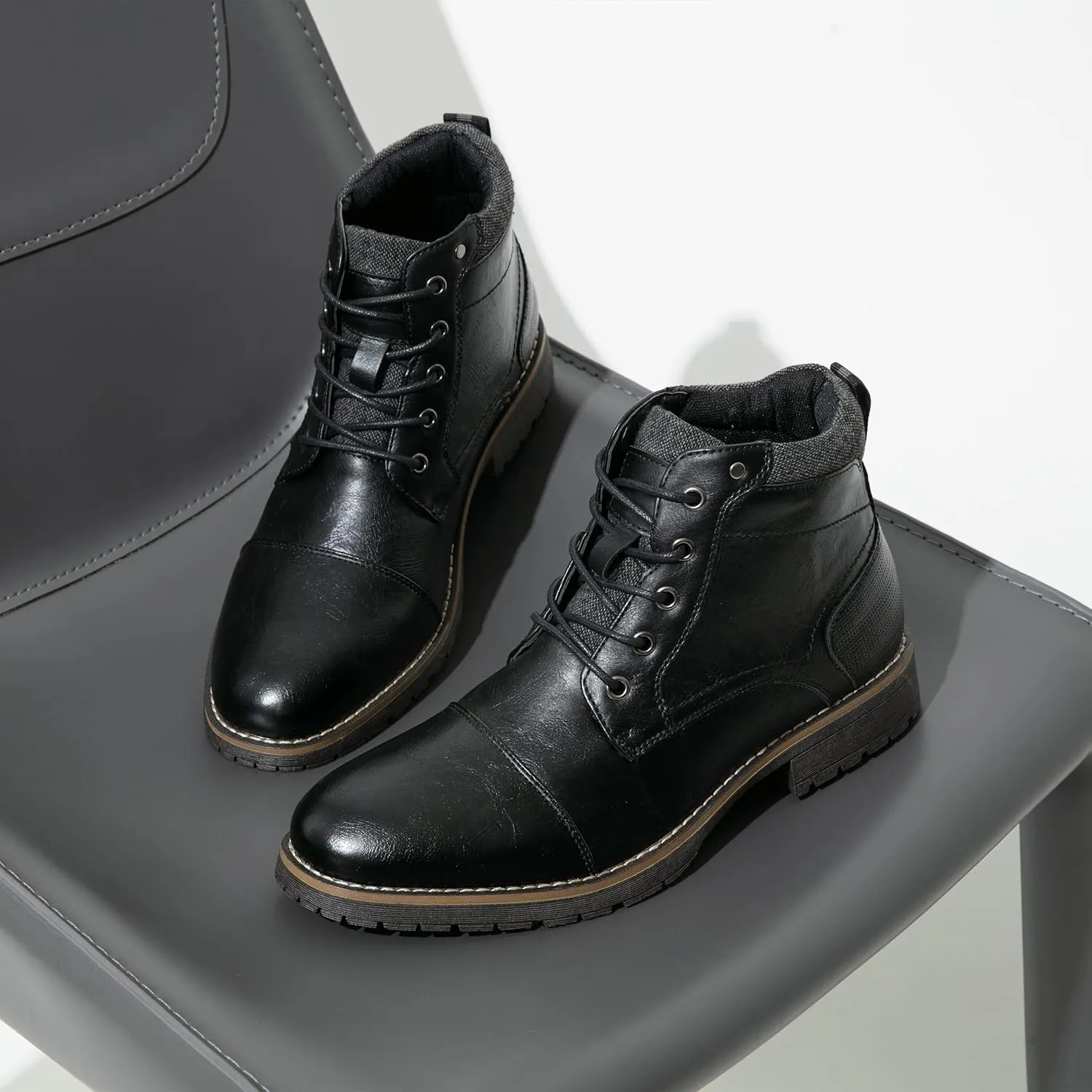 Vostey Men's Boots Boots for Men Casual Boots Motorcycle Combat Ankle Dress Boots Mens