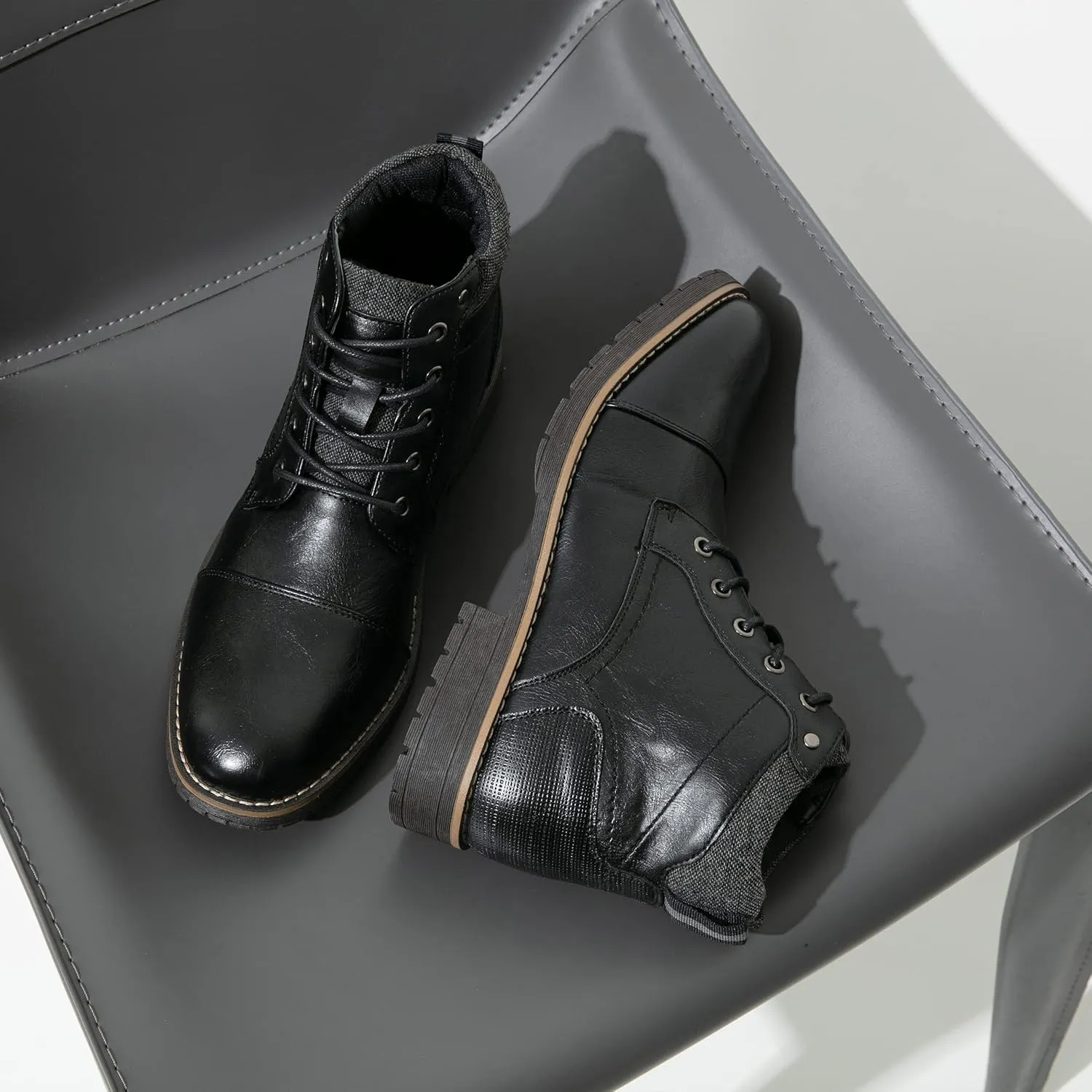 Vostey Men's Boots Boots for Men Casual Boots Motorcycle Combat Ankle Dress Boots Mens