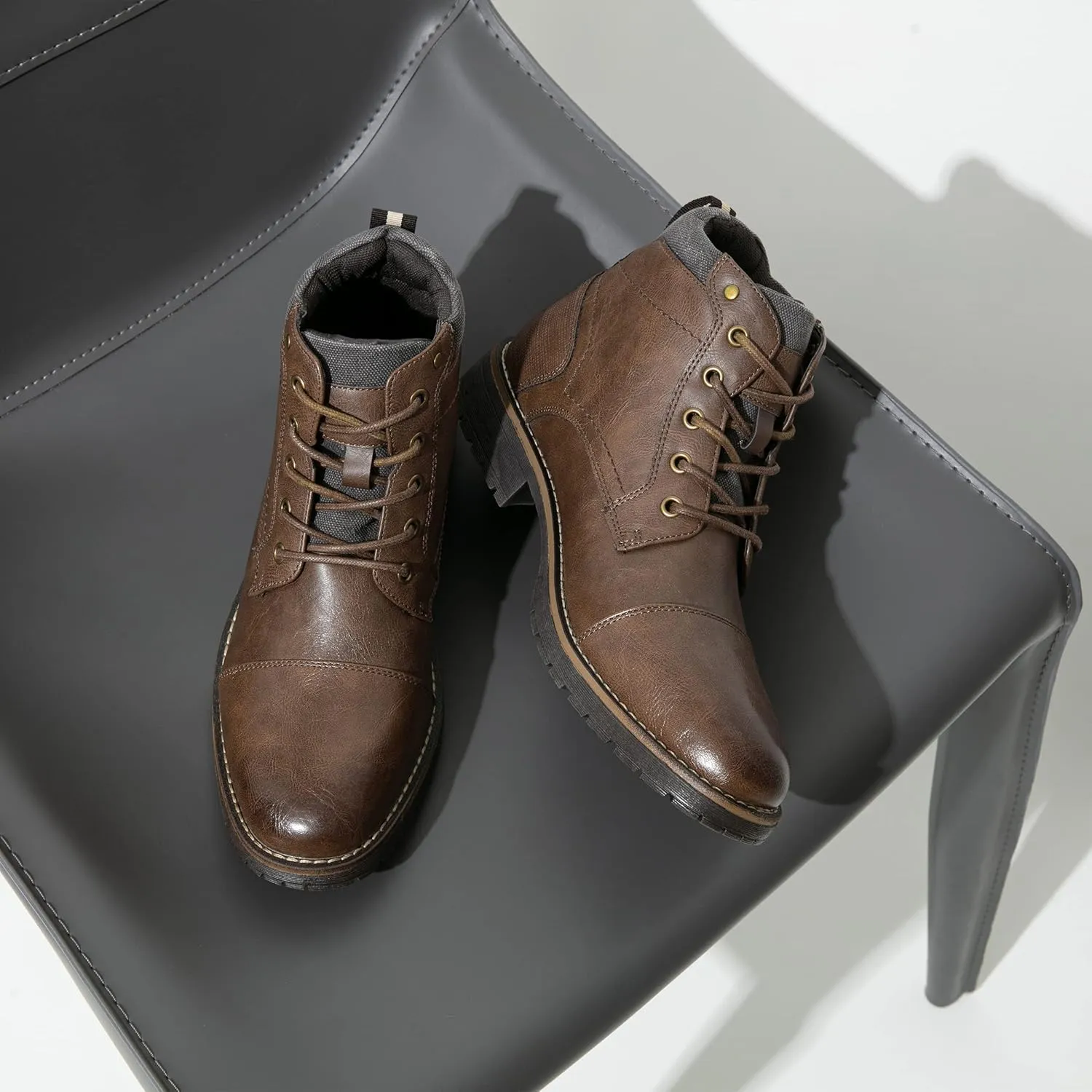 Vostey Men's Boots Boots for Men Casual Boots Motorcycle Combat Ankle Dress Boots Mens