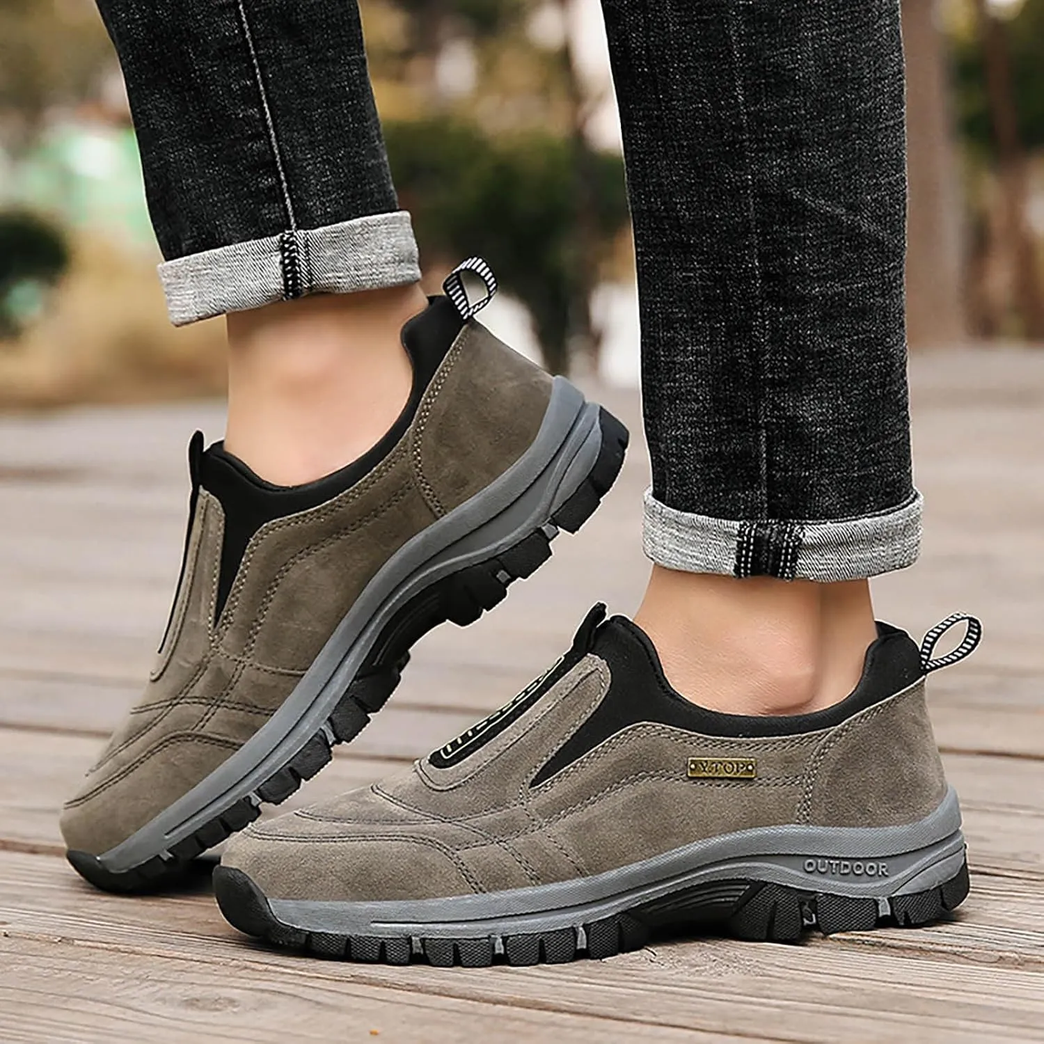 Walking Shoes For Men Slip-On Loafer Trekking Shoes Work Sneakers Waterproof Sneakers Hiking Sneakers Work Shoes