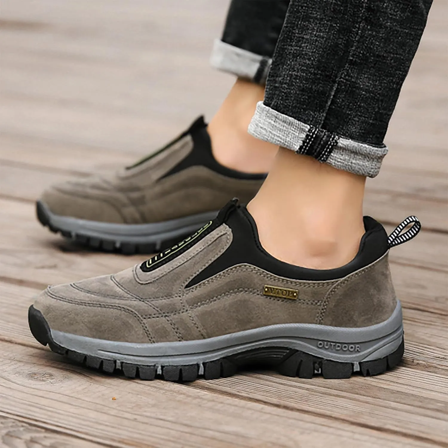 Walking Shoes For Men Slip-On Loafer Trekking Shoes Work Sneakers Waterproof Sneakers Hiking Sneakers Work Shoes