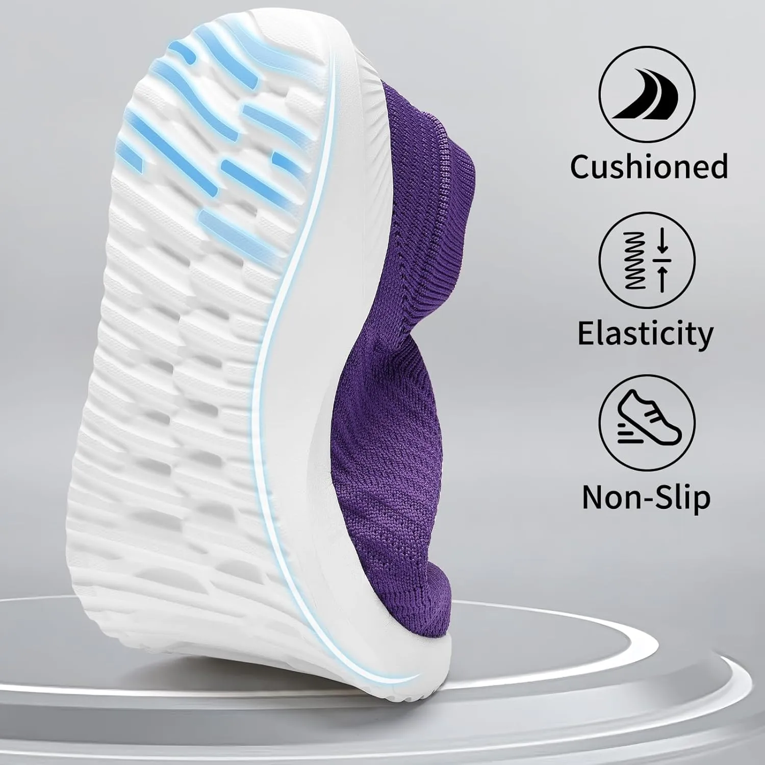 Walking Shoes Womens Slip on Sneakers with Memory Foam Casual Comfortable Non Slip Work Shoes Arch Support Loafers