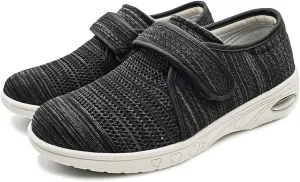 W&LESVAGO Breathable Lightweight Adjustable Diabetic Shoes Wide Width Air Cushion Walking Sneakers for Women Swollen Feet