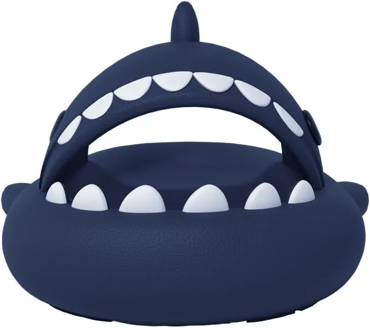 welltree Shark Slides for Women and Men Novelty Pillow Slippers Open Toe Shark Sandals Cushioned Cloud Slides