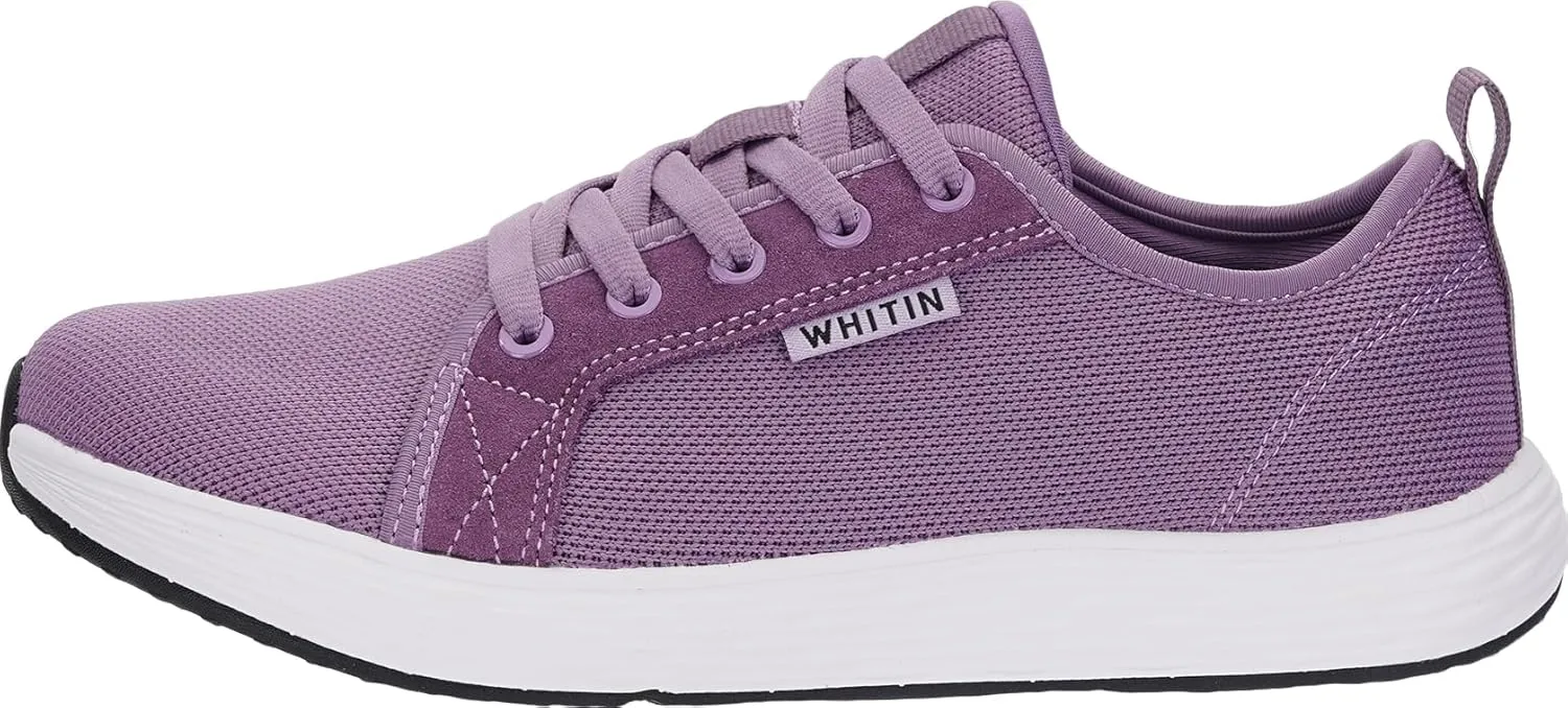 WHITIN Women's Wide Toe Box Shoes with Soft Smooth Inner | Wide Width Fashion Diabetic Sneakers | Zero Drop Sole