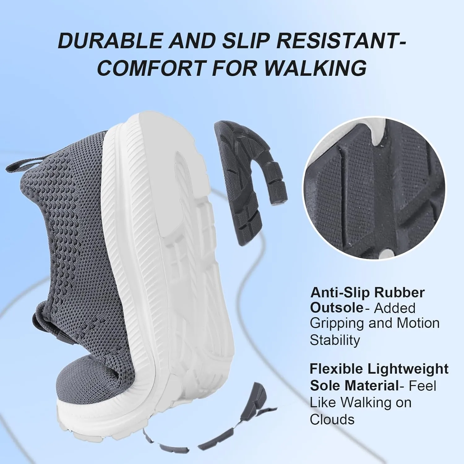 Wide Toe Box Shoes Women Non-Slip Wide Width Sneakers Ultra Light Extra Wide Road Running Shoes for Women Breathable Tennis Walking Gym Workout Trainer 6-12