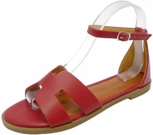 Wild Diva Women's Round Toe With Buckle Ankle Strap Sandals