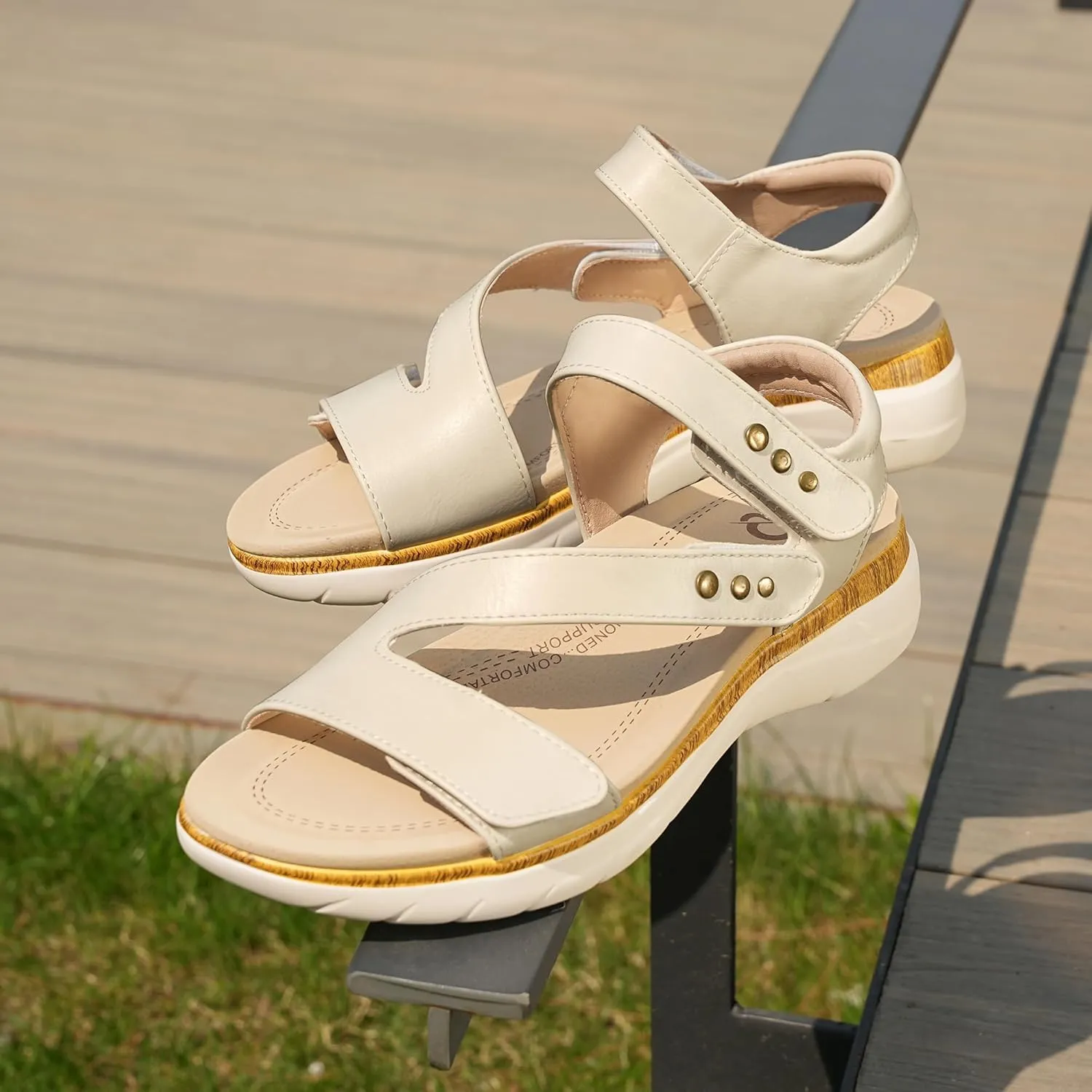 Women Comfortable Arch Support Sandals Cushioned Walking Sandals