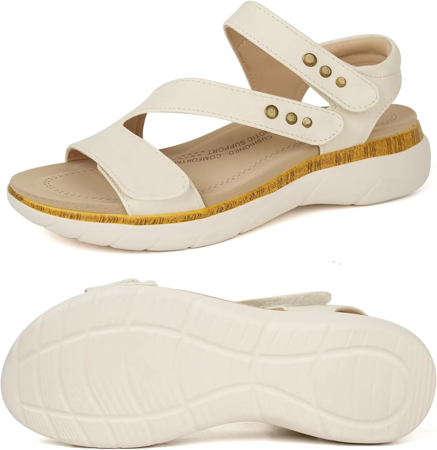 Women Comfortable Arch Support Sandals Cushioned Walking Sandals