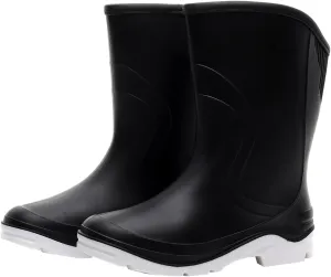 Women Half Calf Ankle Rubber Rainboots 2 Color Waterproof Boots for Garden Rain Round Toe Rainboots