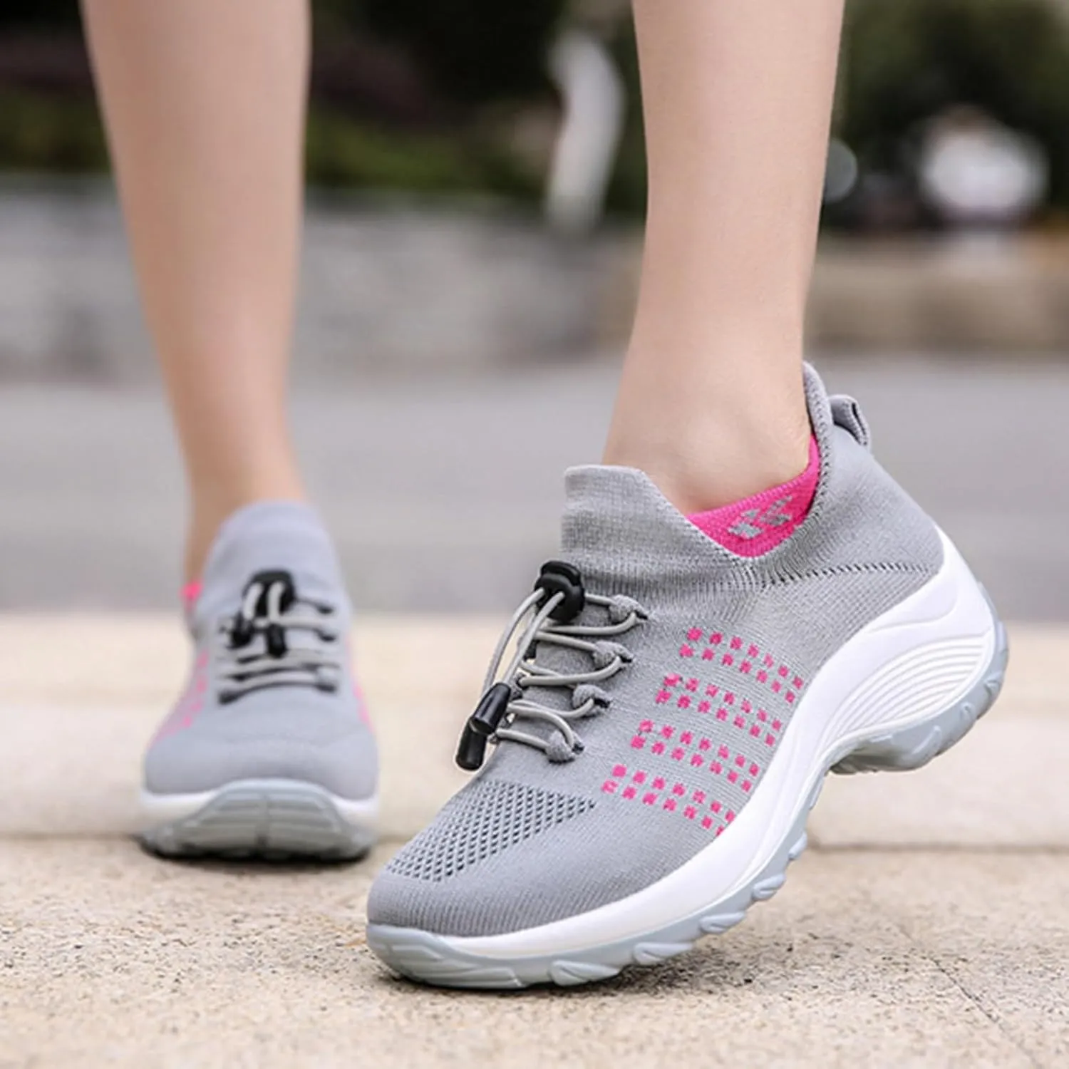 Women Tennis Running Shoes Walking Sneakers Orthopedic Quick Dry Lace Up Low Top Slip On Loafers Ladies Mesh Breathable Comfortable Soft Sole Shoe with Arch Support Footbed