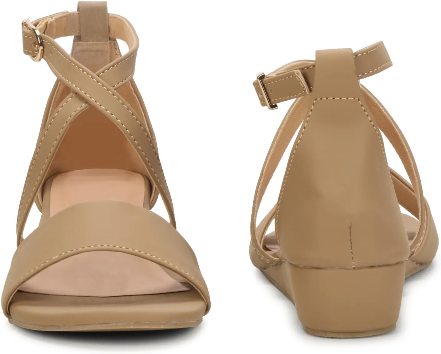 Women's Adjustable Flat Sandals with Ankle Strap | Comfortable Low Wedge Footbed for Summer, Party, Office, Casual & Formal Wear