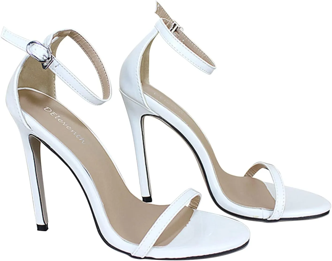 Womens Ankle Straps Stiletto Sandals Fashion Pointed Toe Buckle Open Toe Super High Heel Shoes Sexy Comfortable Casual All-Match Sandalias