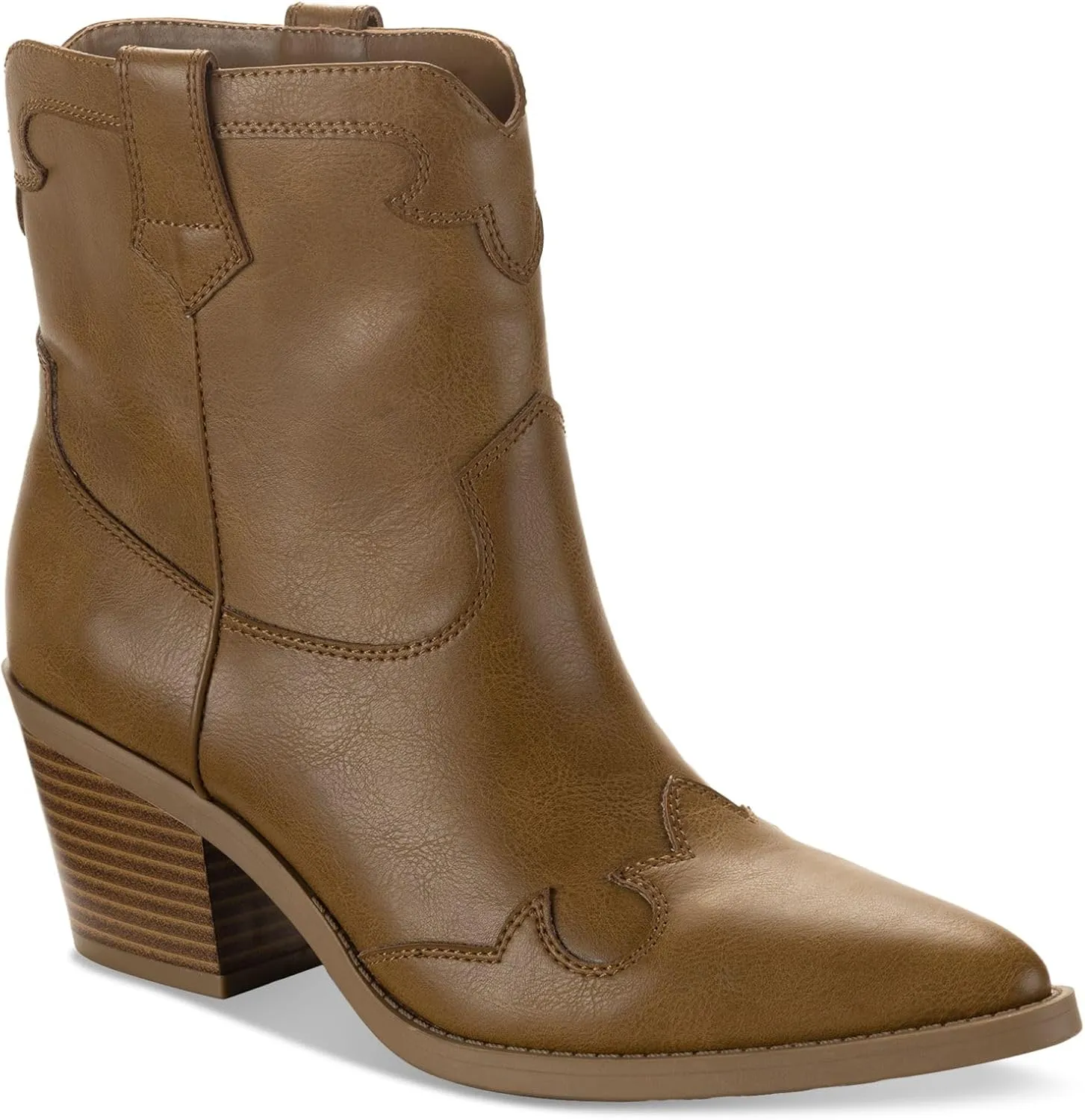 Womens Brennaa Faux Leather Pointed Toe Cowboy, Western Boots