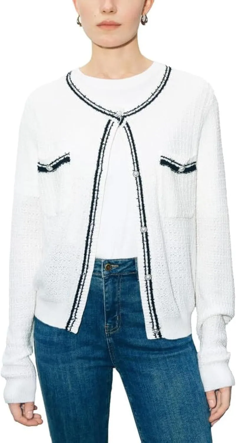 Womens Cardigan Sweaters 2025 Spring Long Sleeve Button Down Open Front Knitted Jackets