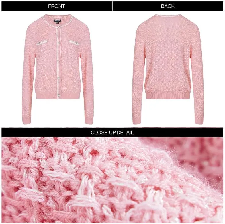 Womens Cardigan Sweaters 2025 Spring Long Sleeve Button Down Open Front Knitted Jackets