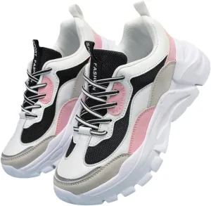 Women's Colorblock Chunky Sneakers, Running Sports Shoes, Casual Outdoor Walking