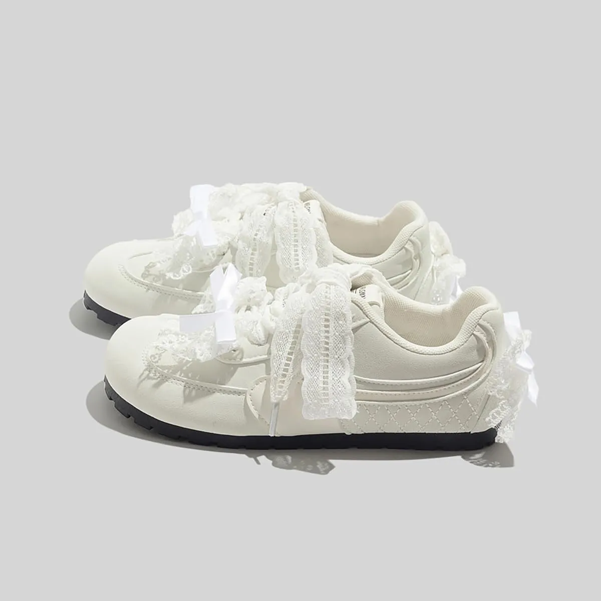 Women's Dexun Shoes Fashion Y2K Bow Decoration Cute Lightweight Shoes Casual Breathable Lace Sneakers
