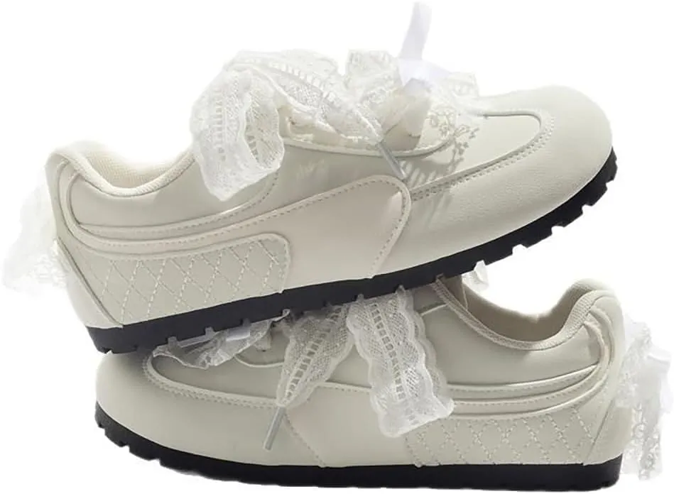 Women's Dexun Shoes Fashion Y2K Bow Decoration Cute Lightweight Shoes Casual Breathable Lace Sneakers