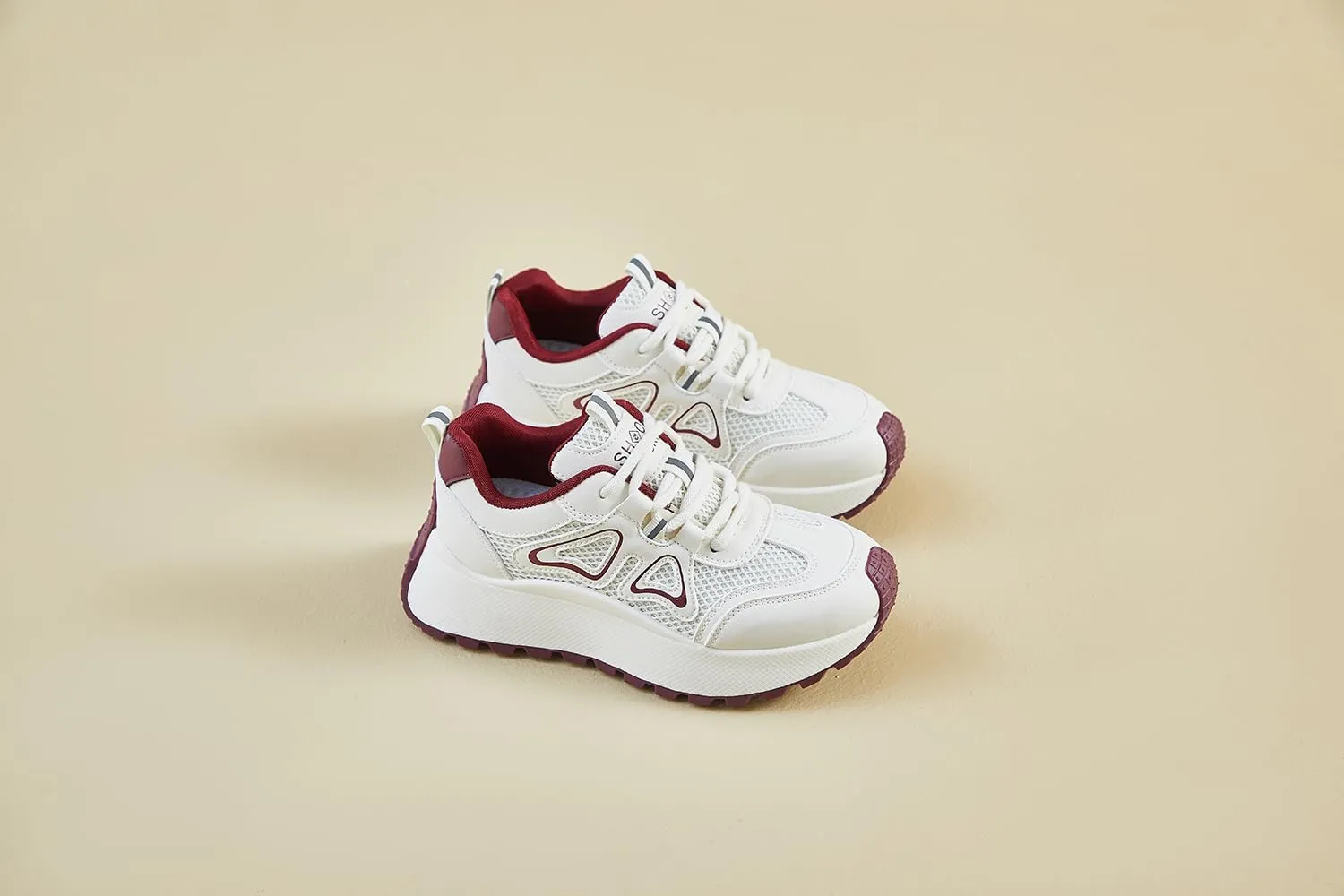 Women's Fashion Breathable Mesh Platform Sneakers College Girls Campus Walking Shoes