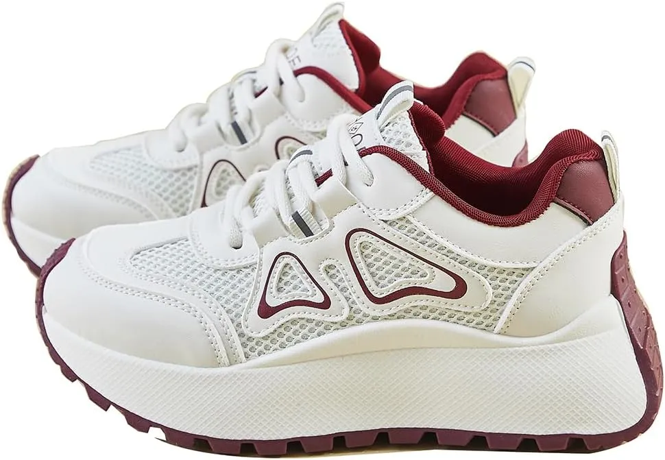 Women's Fashion Breathable Mesh Platform Sneakers College Girls Campus Walking Shoes