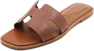 Women's Flat Sandals Slip On Slides Sandals Square Open Toe Fashion Slides Summer Beach Casual 2025