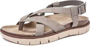 Women's Flat Slides Sandals Wide Width Platform Sandals Comfot Summer Soft Plantar Slippers Arch Support Slip on Shoes for Women.