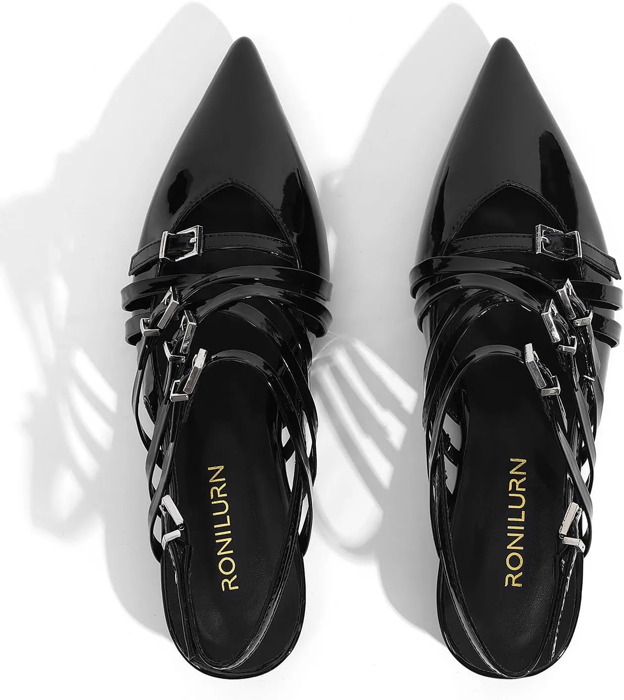Women's Flats Ballet Ballerina Pointed Toe Slingback Flats with Strap Low Heel Fashion Buckle Dress Work Casual Shoes for Women