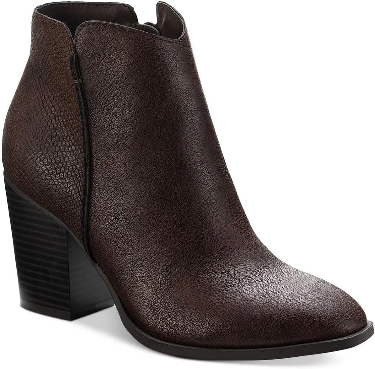 Womens Graceyy Faux Leather Ankle Boots Brown 6.5 Medium (B,M)