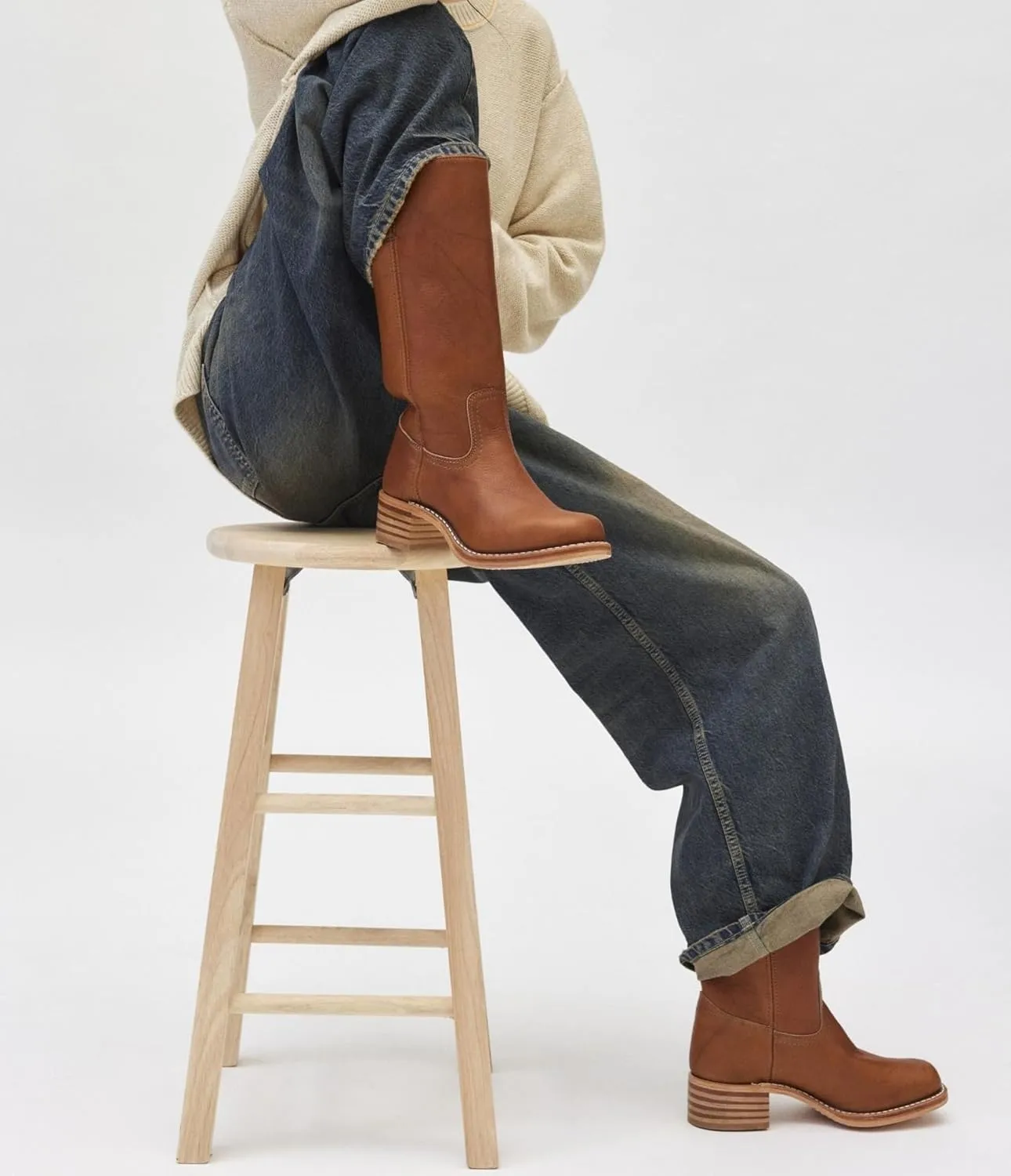 Women's Knee High Boots Wide Calf Chunky Block Heel Long Boots for Women Casual Square Toe Boots Low Heel Womens Boots Dressy Trendy