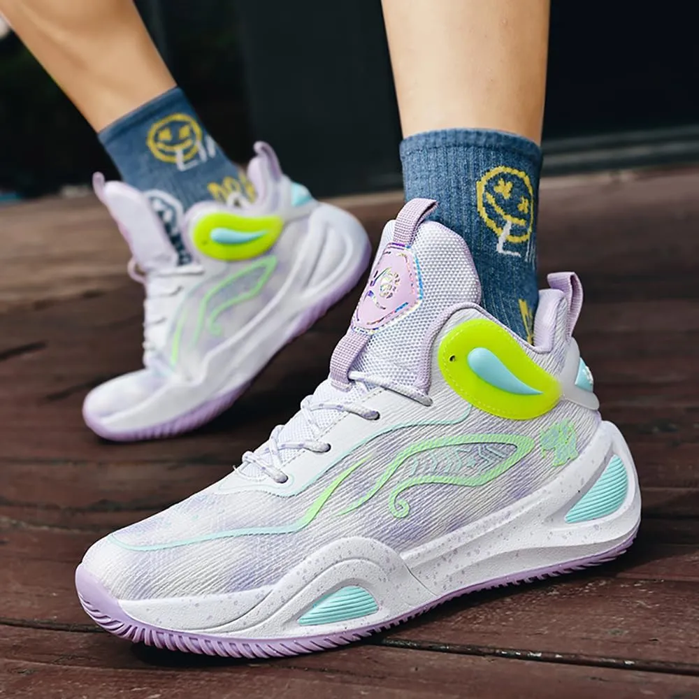 Womens Mens Basketball Shoes High Top Fashion Volleyball Sneakers Breathable Lace Up Non Slip Sport Outdoor Shoe for Unisex