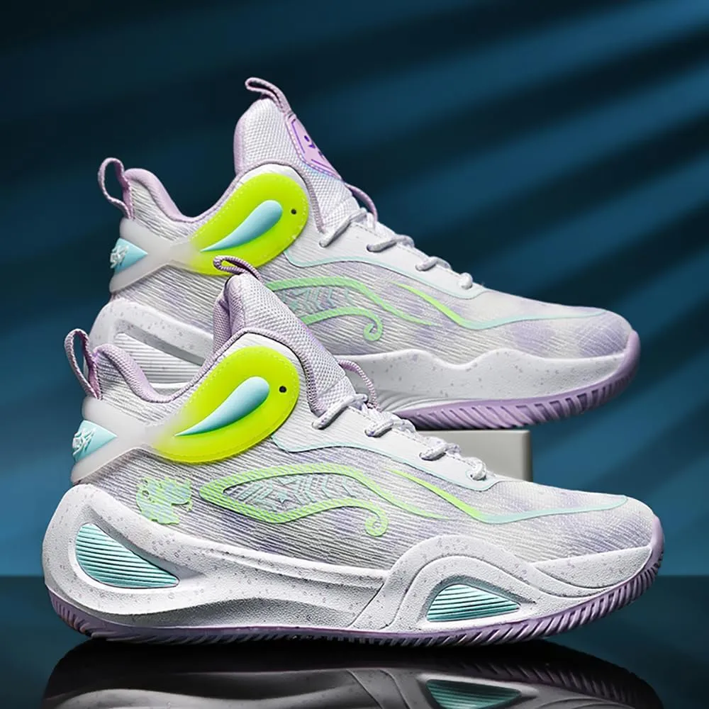 Womens Mens Basketball Shoes High Top Fashion Volleyball Sneakers Breathable Lace Up Non Slip Sport Outdoor Shoe for Unisex