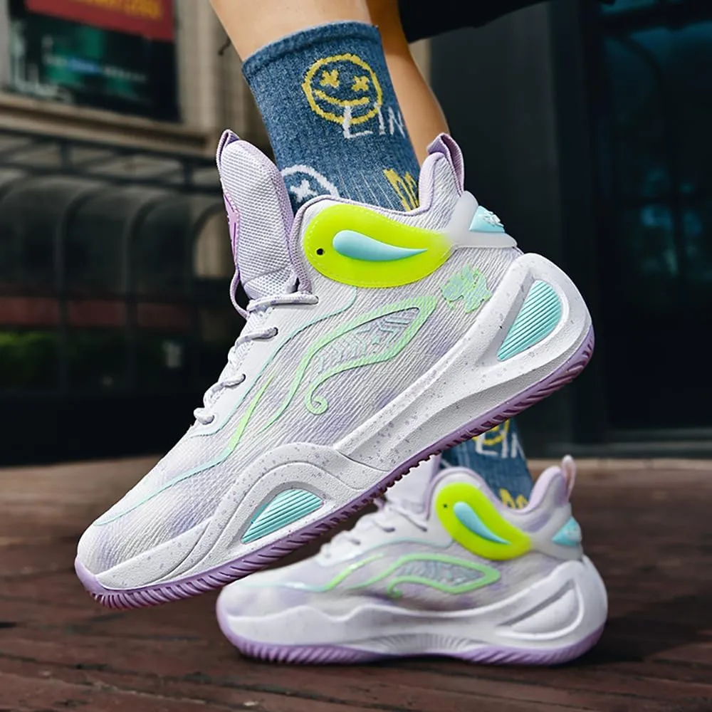 Womens Mens Basketball Shoes High Top Fashion Volleyball Sneakers Breathable Lace Up Non Slip Sport Outdoor Shoe for Unisex