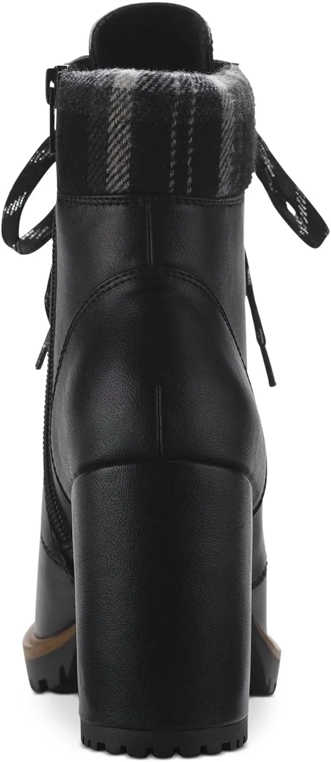 Womens Octavia Faux Leather Ankle Combat & Lace-up Boots