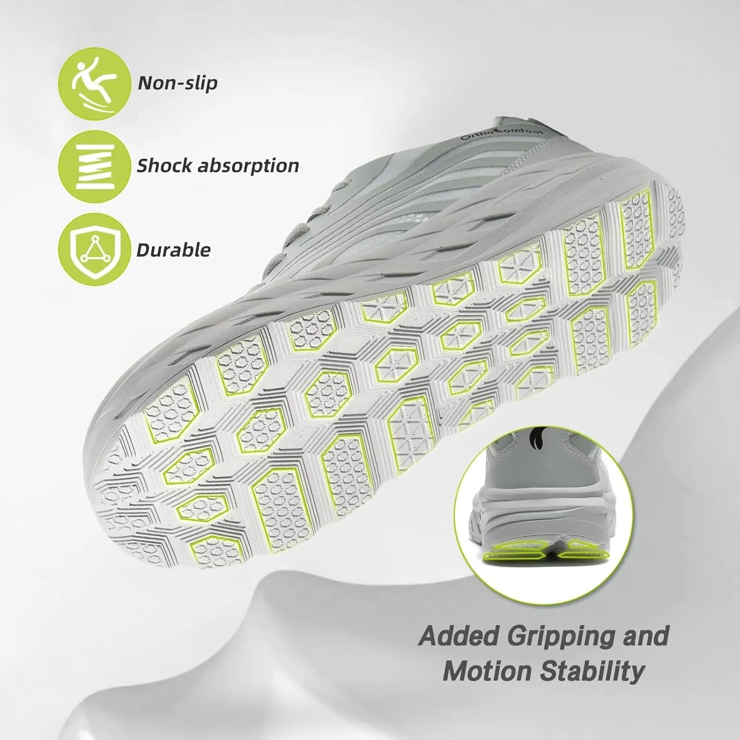 Women's Orthopedic Diabetic Wide Running Shoes: Comfortable Casual Arch Support Plantar Fasciitis Sports Sneakers, Orthotic Swollen Feet Work Tennis Walking Shoes for Ankle and Heel Pain Relief