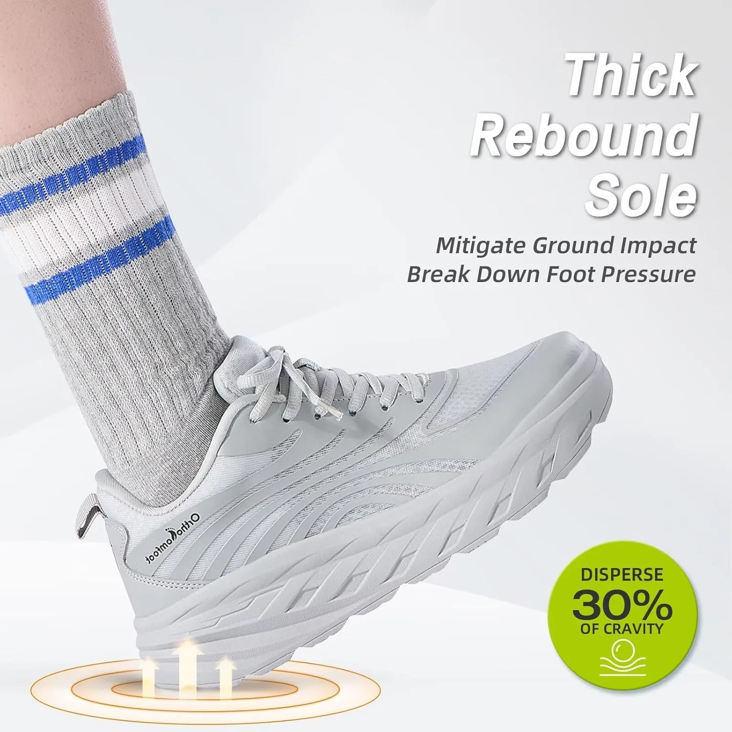 Women's Orthopedic Diabetic Wide Running Shoes: Comfortable Casual Arch Support Plantar Fasciitis Sports Sneakers, Orthotic Swollen Feet Work Tennis Walking Shoes for Ankle and Heel Pain Relief
