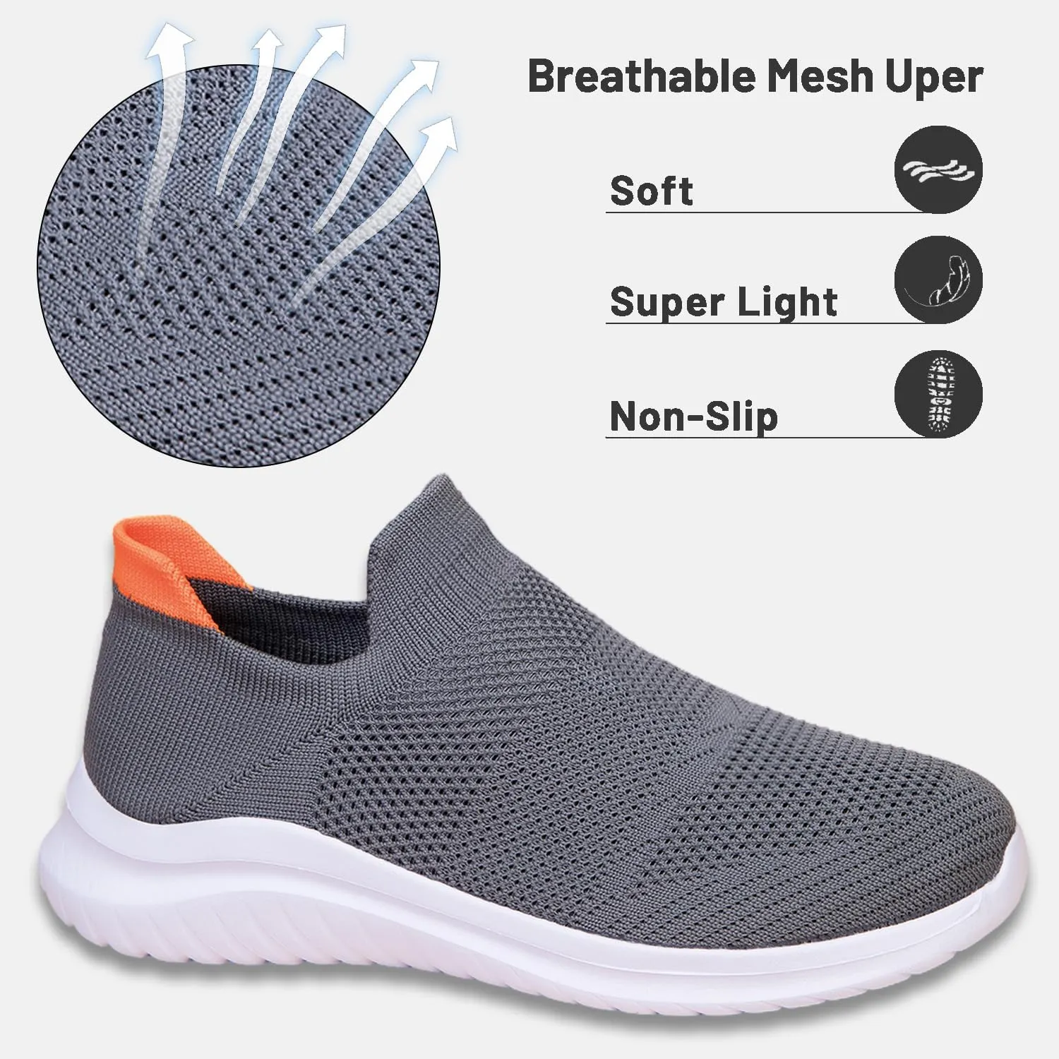 Women's Slip On Sneakers Women, Non Slip Work Shoes Comfortable Lightweight Breathable Casual Shoes for Walking Travel Work
