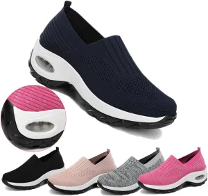 Women’S Sneakers Air Cushion Trainers,New Women's Orthopedic Platform Arch Walking Sneakers,Air Cushion Slip-On Walking Orthotic Shoes for Women.Athletic Shoes Running Jogging Shoes