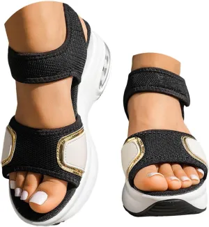 Womens Sport Sandals Cushioned Platform Espadrille Slingback Running Shoes Summer Outdoor Boho Casual Orthopedic Sandals