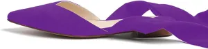 Women’s Suede Closed Pointed Toe Flats Elegant Wrap Around Ankle Strap Lace Up Ballet Shoes Low Heel Slingback Dress Wedding Party Sandals